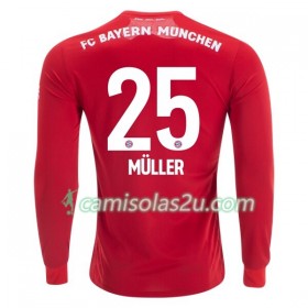 Camisolas de Futebol FC Bayern München Thomas Müller 25 Equipamento Principal 2019/20 Manga Comprida